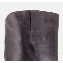 Marco Shoes Botas de piel para pantorrilla ancha negro 9