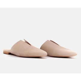 Marco Shoes Babuchas de ante con abertura beige 7