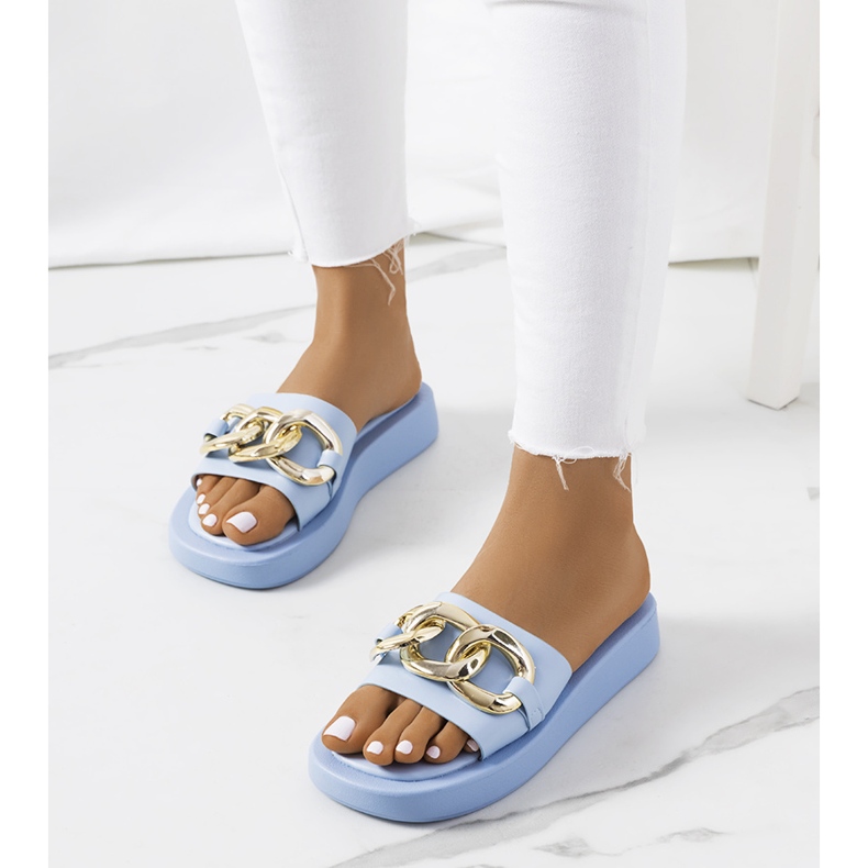 Babuchas azules con cadena Bragg 1 Babuchas azules con cadena Bragg 1