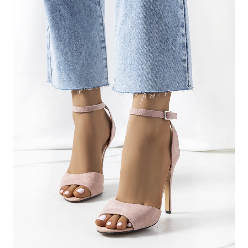 Salón abierto rosa sobre tacón Luigina 1