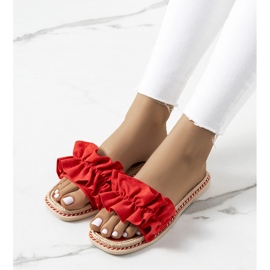 Chanclas rojas con volante de Palmeri rojo 1