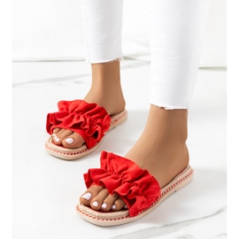Chanclas rojas con volante de Palmeri rojo 2