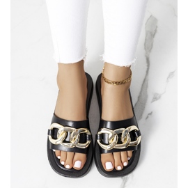 Babuchas negras con cadena Bragg negro 1