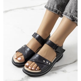 Sandalias negras en la plataforma Meis negro 1