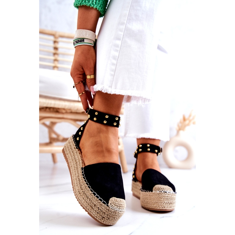 FB2 Sandalias Alpargatas Lillian Negras Con Chorros negro 2 FB2 Sandalias Alpargatas Lillian Negras Con Chorros negro 2