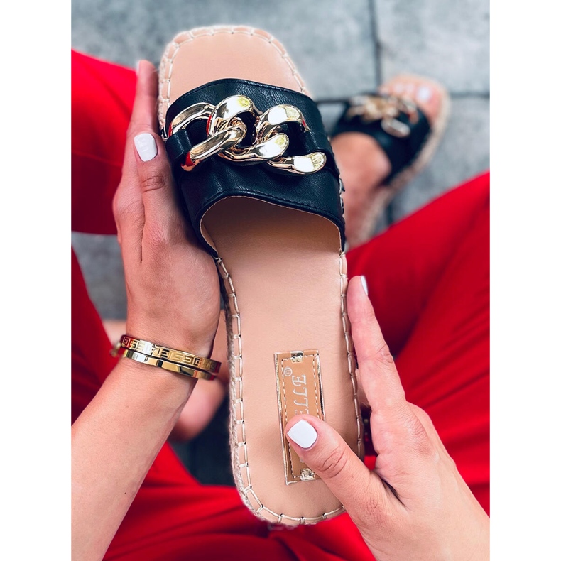 Alpargatas con cadena Doria Black negro 1 Alpargatas con cadena Doria Black negro 1