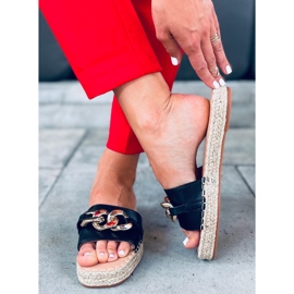 Alpargatas con cadena Doria Black negro 4