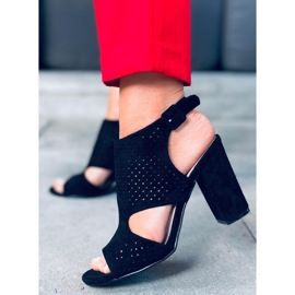 Guala Sandalias negras tacón calado negro 1 Guala Sandalias negras tacón calado negro 1