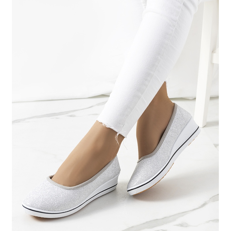 Deportivas cuña plateadas Friis plata 1 Deportivas cuña plateadas Friis plata 1