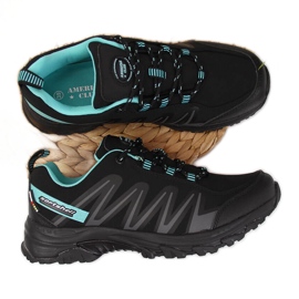Zapatos trekking mujer impermeables negro y menta American Club 3