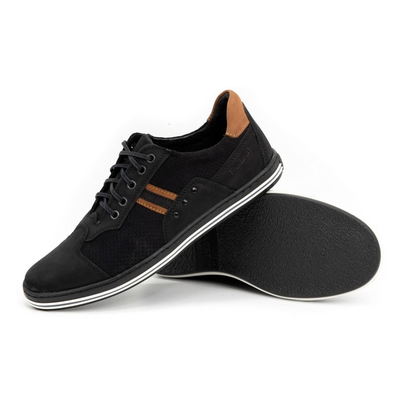 Polbut Zapatos casuales de hombre 1801P negro nubuck / camel marrón 2 Polbut Zapatos casuales de hombre 1801P negro nubuck / camel marrón 2