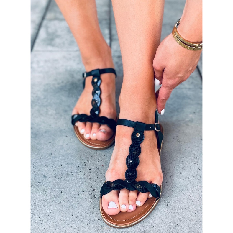 Sandalias mujer Basma Negro irisado 1