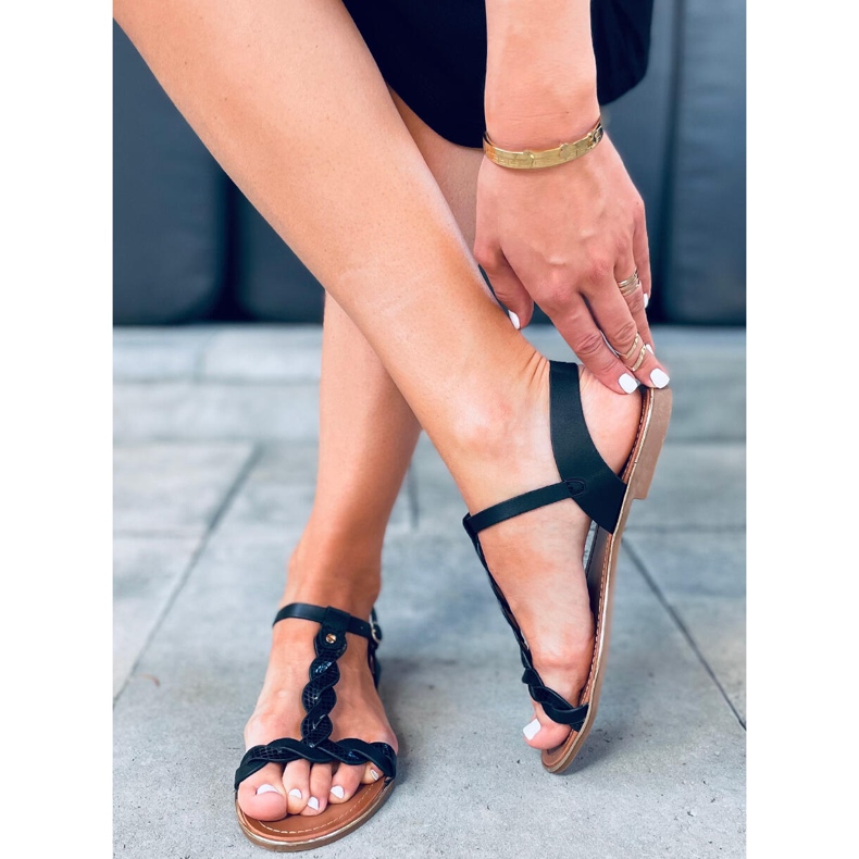 Sandalias mujer Basma Negro irisado 2