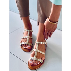 Sandalias con tachuelas Neha Gold dorado 1 Sandalias con tachuelas Neha Gold dorado 1