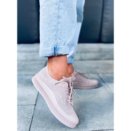 Deportivas estilo calcetín de mujer Posten Khaki beige caqui 2