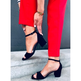 Sandalias de mujer con tacón en ante Silence Black negro 3