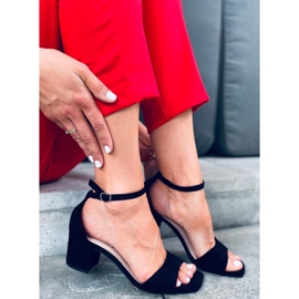 Sandalias de mujer con tacón en ante Silence Black negro 4