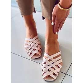 Loretta Beige zapatillas de estar por casa mujer trenzadas 3