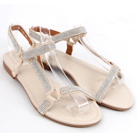 Sandalias mujer Azza Beige plata 2