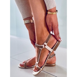 Sandalias mujer Azza Gold beige dorado 3
