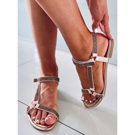 Sandalias mujer Azza Gold beige dorado 4