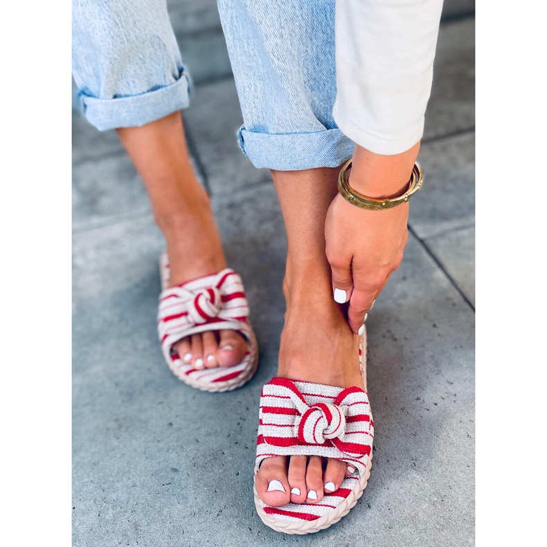 Pantuflas mujer Adana Rojo beige negro 1