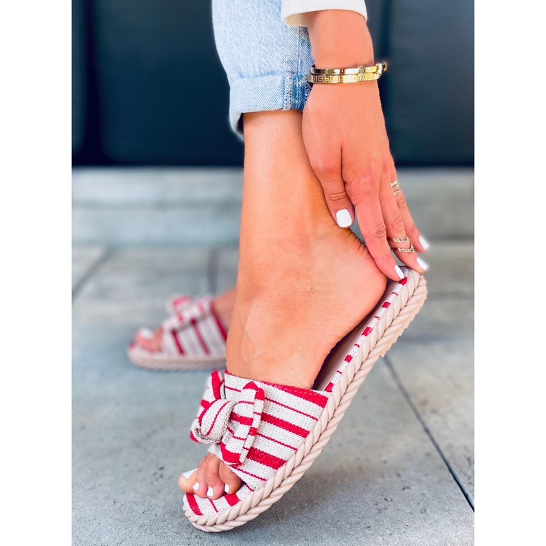 Pantuflas mujer Adana Rojo beige negro 2