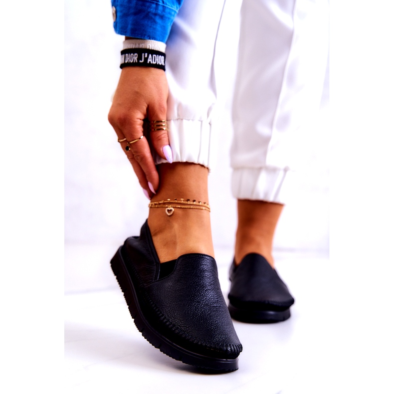 Zapatos sin cordones de cuero para mujer Maciejka 03512-01 Negro 1