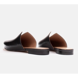 Marco Shoes Babuchas de piel con recorte negro 5