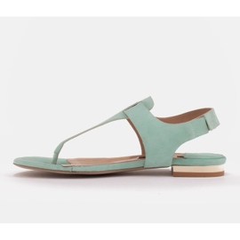 Marco Shoes Sandalias de piel natural en color menta verde 6