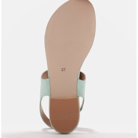 Marco Shoes Sandalias de piel natural en color menta verde 3