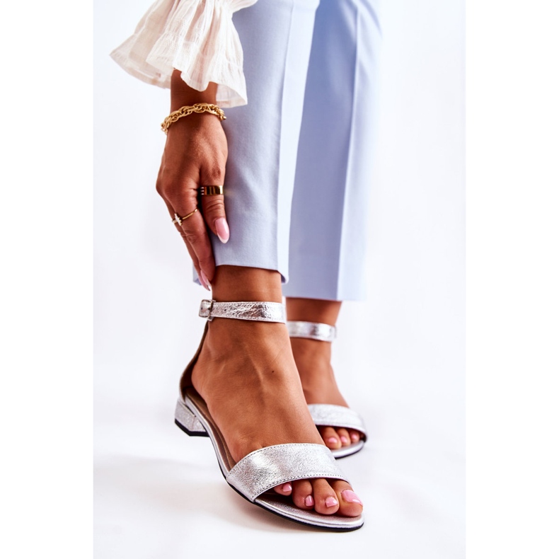 PA2 Sandalias de mujer Shanley plateadas de piel plata 1