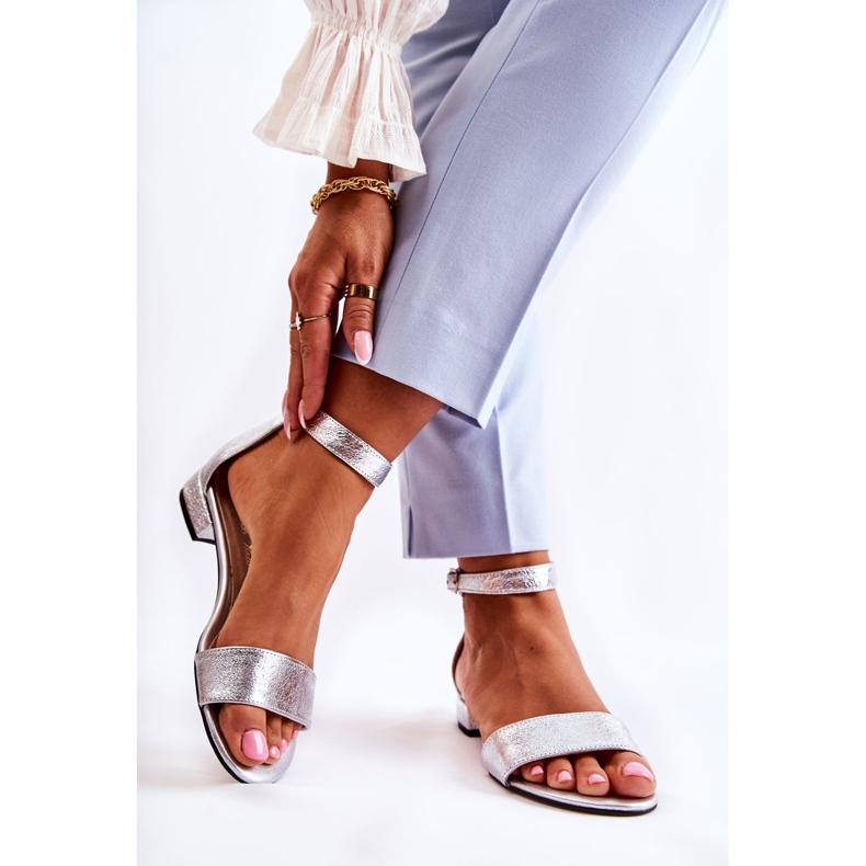 PA2 Sandalias de mujer Shanley plateadas de piel plata 2