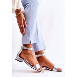 PA2 Sandalias de mujer Shanley plateadas de piel plata 4