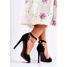 PG1 Sandalias De Mujer De Tacón Alto Con Decorativo Livorno Negro 4