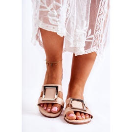 PG1 Pantuflas De Mujer De Piel Con Adorno Roys Nude beige 4