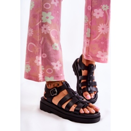 PG1 Sandalias De Moda Con Tiras Negro Malien 6