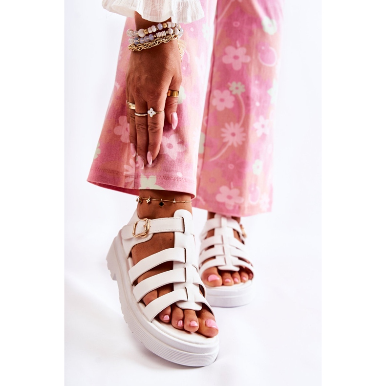 PG1 Sandalias de moda con correas Malien blancas blanco 1