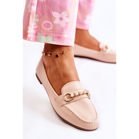 PG1 Mocasines Mujer Con Perlas Decorativas Beige Sergia 5