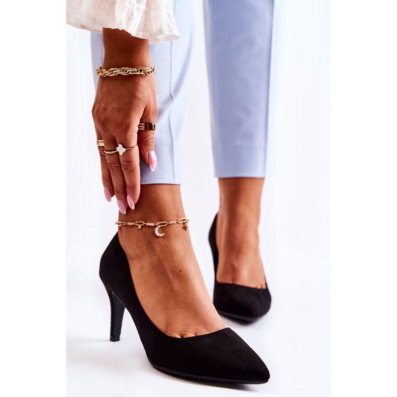 PG1 Tacones clásicos de ante negro Theira 1