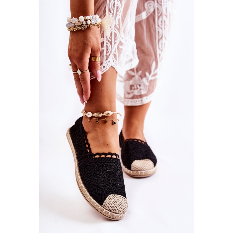 PH1 Alpargatas sin cordones caladas negras de mujer negro 1