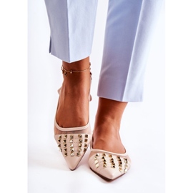 Bailarinas De Mujer Con Tachuelas Beige Kinley 4