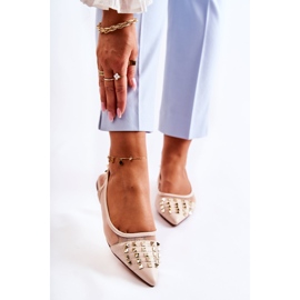 Bailarinas De Mujer Con Tachuelas Beige Kinley 1