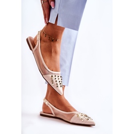 Bailarinas De Mujer Con Tachuelas Beige Kinley 6