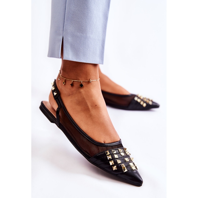 PG1 Bailarinas De Mujer Con Tachuelas Negras Kinley negro 2