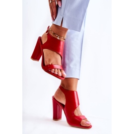Sandalias con escote redondo Maronni rojas rojo 3