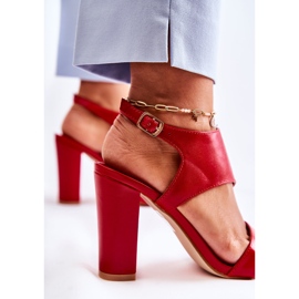 Sandalias con escote redondo Maronni rojas rojo 5