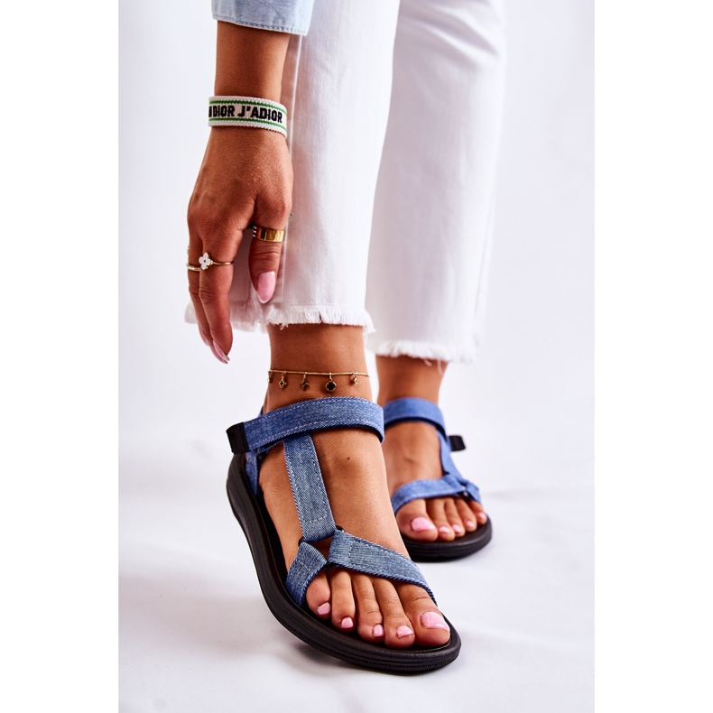 Sandalias Mujer Clásicas Con Velcro Azul Kalla 1 Sandalias Mujer Clásicas Con Velcro Azul Kalla 1