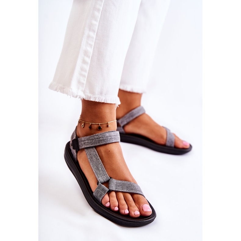 PM1 Sandalias Mujer Clásicas Con Velcro Gris Kalla 1