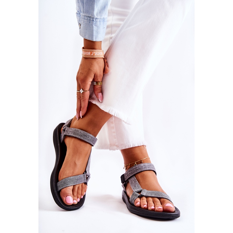 PM1 Sandalias Mujer Clásicas Con Velcro Gris Kalla 2